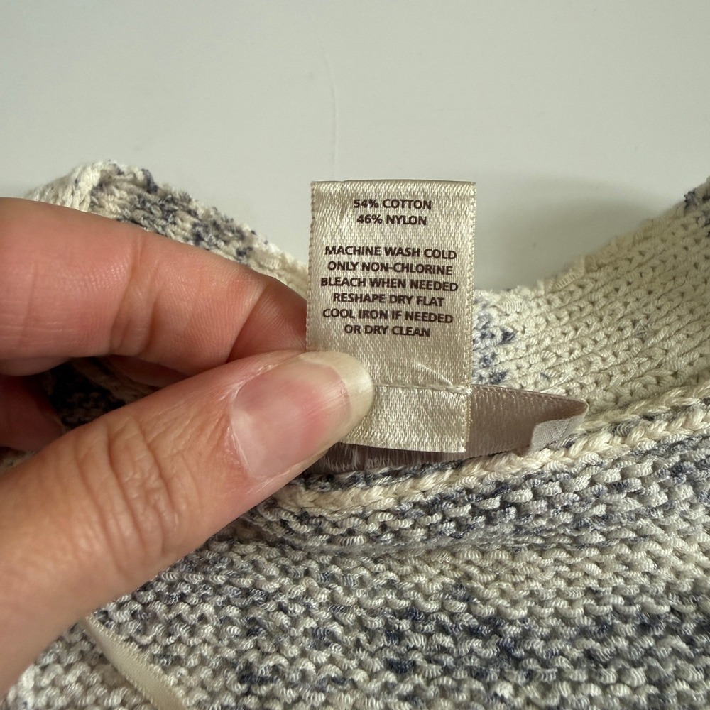 Loft Outlet XS Blue Ivory Striped Open Front Longline Sweater Cardigan Sz XS - Picture 7 of 9
